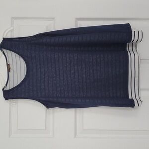 Crosby womens tank size medium navy blue and white stripe